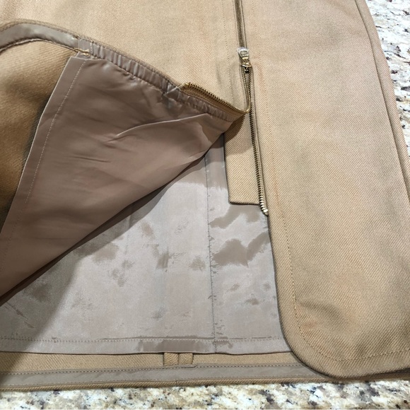J. Crew 100% Wool Zip Pencil Skirt in Tan 2 - Picture 10 of 11